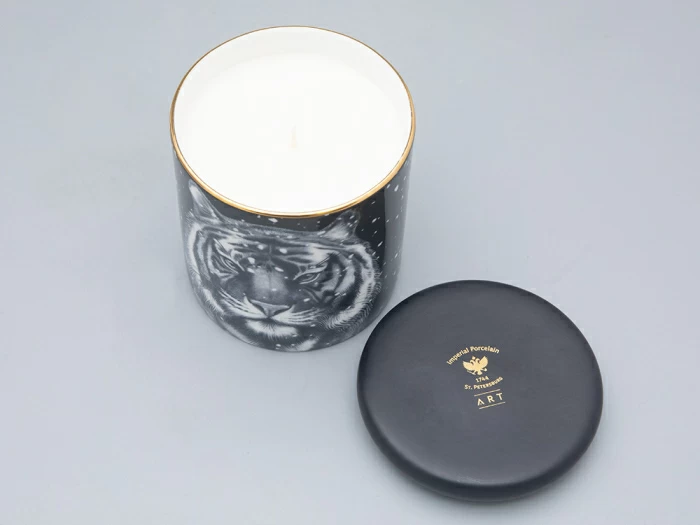 Свеча ароматическая в подарочной упаковке, рисунок Тотем.Тигр аромат Снежный Тигр арт. 81.30081.00.1, 