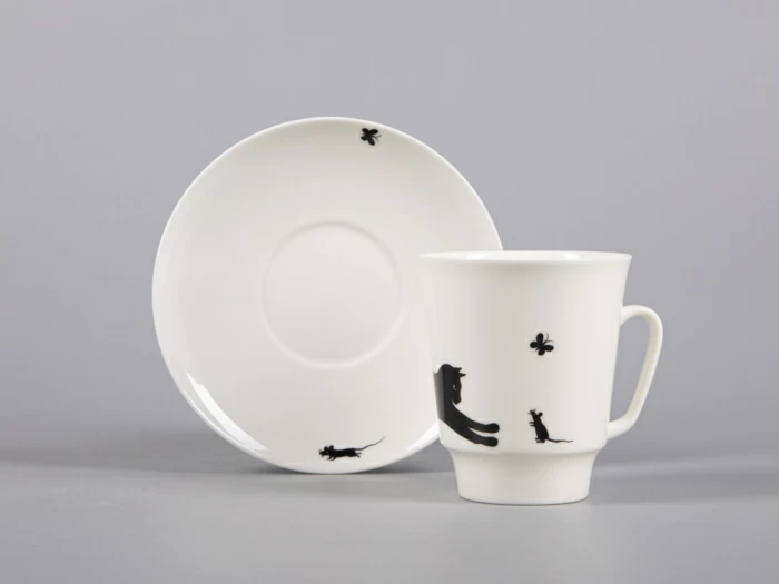Чашка с блюдцем кофейная 165 мл форма Майская рисунок Кошки-мышки арт.  81.30660.00.1 - купить по цене 1 930 ₽ | «ИФЗ»