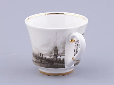 Чашка с блюдцем чайная форма Банкетная рисунок Великолепный Невский У Адмиралтейства, арт. 81.32684.00.1