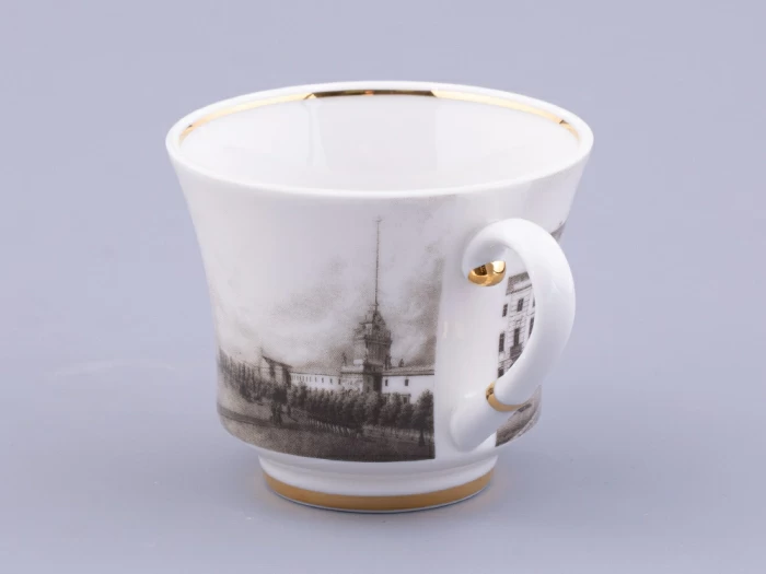 Чашка с блюдцем чайная форма Банкетная рисунок Великолепный Невский У Адмиралтейства, арт. 81.32684.00.1,  Чашка с блюдцем чайная форма Банкетная рисунок Великолепный Невский У Адмиралтейства, арт. 81.32684.00.1,