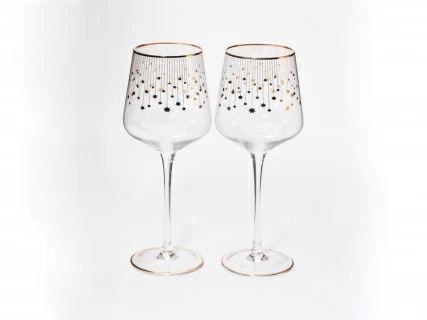 Набор из 2-х бокалов для вина 430 мл в подарочной упаковке, рисунок Азур золотой, арт 14.11447.07, 