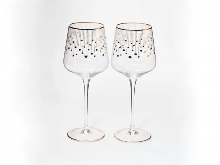 Набор из 2-х бокалов для вина 430 мл в подарочной упаковке, рисунок Азур золотой, арт 14.11447.07, 