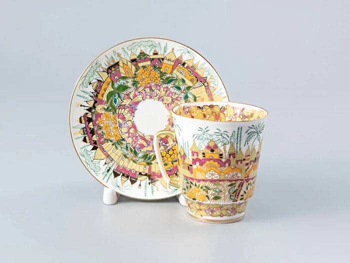 Чашка с блюдцем кофейная 165 мл.,  форма Майская, рисунок Весна золотая арт. 81.10383.00.1, 