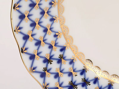 Сервиз чайный форма Тюльпан рисунок Кобальтовая сетка, 6 персон 20 предметов, арт. 81.11141.03.1