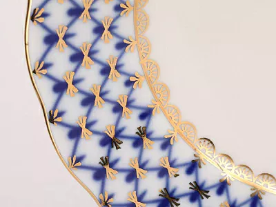 Сервиз чайный форма Тюльпан рисунок Кобальтовая сетка, 6 персон 20 предметов, арт. 81.11141.03.1