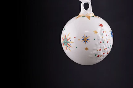 Елочная игрушка Шар с елкой, рисунок Звездочки, арт 60.21173.00.1