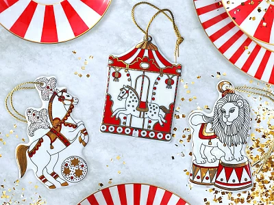 Елочная игрушка Гранд цирк в подарочной упаковке, рисунок Лев арт 81.34390.00.1