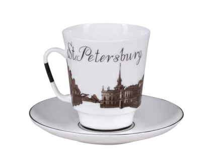 Чашка с блюдцем кофейная 165 мл форма Майская рисунок До свидания Петербург 5 арт.81.15810.00.5, 