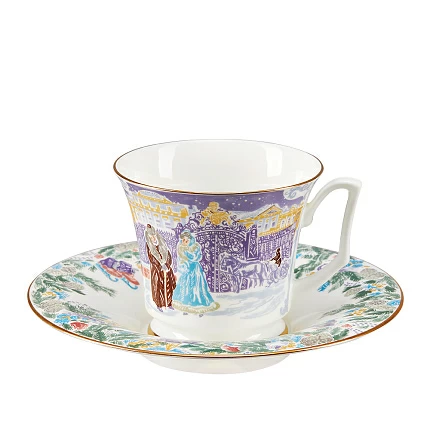 Сервиз чайный форма Юлия рисунок Серебряные коньки, 6 персон 14 предметов арт. 81.29098.00.1