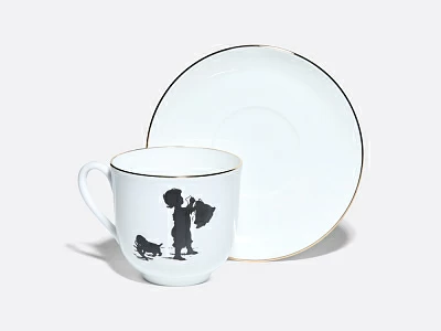 Чашка с блюдцем кофейная 180 мл.,  форма Ландыш, рисунок Хлопоты арт. 81.15709.00.1