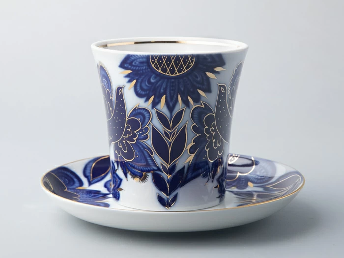 Бокал с блюдцем форма Ленинградский рисунок Птицы 360 мл арт. 81.10493.00.1, 