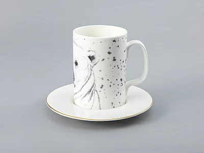 Бокал с блюдцем Тотем в подарочной упаковке, рисунок Медведь арт. 81.28376.00.1 Бокал с блюдцем Тотем в подарочной упаковке, рисунок Медведь арт. 81.28376.00.1