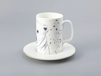 Бокал с блюдцем Тотем в подарочной упаковке, рисунок Медведь арт. 81.28376.00.1, 