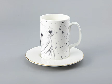 Бокал с блюдцем Тотем в подарочной упаковке, рисунок Медведь арт. 81.28376.00.1 Бокал с блюдцем Тотем в подарочной упаковке, рисунок Медведь арт. 81.28376.00.1