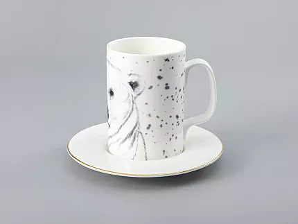 Бокал с блюдцем Тотем в подарочной упаковке, рисунок Медведь арт. 81.28376.00.1