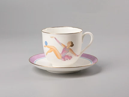 Чашка с блюдцем кофейная 180 мл форма Ландыш рисунок Мяч арт. 81.31097.00.1 Чашка с блюдцем кофейная 180 мл форма Ландыш рисунок Мяч арт. 81.31097.00.1