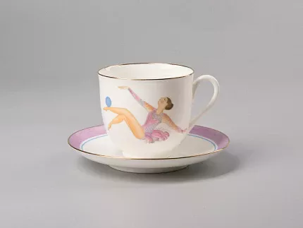 Чашка с блюдцем кофейная 180 мл форма Ландыш рисунок Мяч арт. 81.31097.00.1