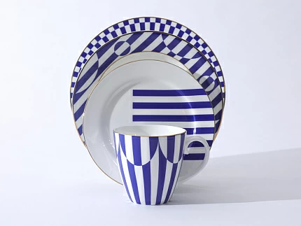 Тарелка плоская 200 мм Стандартная-2 рисунок Да и нет Синий арт. 80.44734.00.1