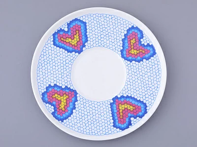 Чашка с блюдцем чайная, форма Колокол, рисунок Боа радужный, арт. 81.32688.00.1