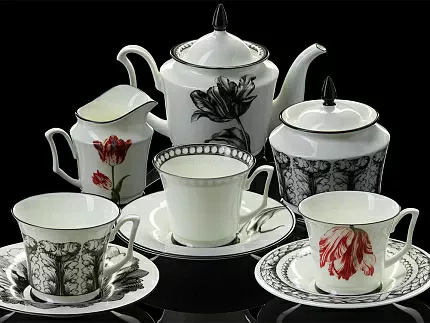 Подарочный набор чашка с блюдцем, форма Юлия рисунок Сысоев. Волшебный сад III арт. 81.30914.00.1