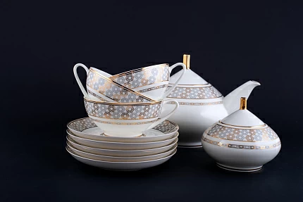 Сервиз чайный на 6 персон 14 предметов, Звезда Востока на форме Купольная арт 81.29673.00.1