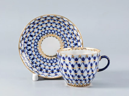 Сервиз кофейный форма Тюльпан рисунок Кобальтовая сетка, 6 персон 20 предметов, арт. 81.20944.00.1, 