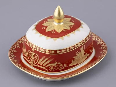 Масленка форма Александрия, рисунок Гурьевский сервиз, арт. 80.48458.00.1