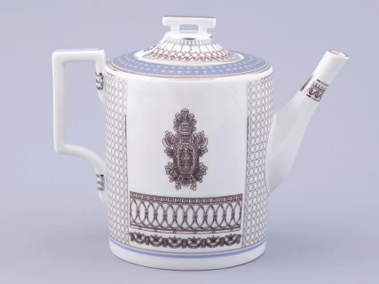 Сервиз чайный на 6 персон 21 предмет, форма Гербовая, рисунок Серебряный город, арт. 81.32583.00.1,  Сервиз чайный на 6 персон 21 предмет, форма Гербовая, рисунок Серебряный город, арт. 81.32583.00.1,