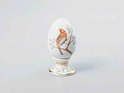 Яйцо пасхальное на подставке 82 мм форма Нева рисунок Овсянка арт. 80.65670.00.1