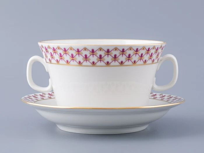 Чашка с блюдцем для бульона Молодежная Сетка-Блюз 2 арт. 81.26642.00.1, 