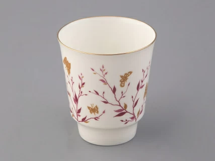 Чашка с блюдцем кофейная 165 мл форма Майская рисунок Розовые веточки арт. 81.13735.00.1, 