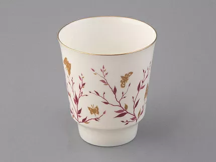 Чашка с блюдцем кофейная 165 мл форма Майская рисунок Розовые веточки арт. 81.13735.00.1