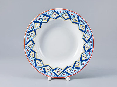 Тарелка форма Европейская 225 мм рисунок Высоцкая. Rosso, арт. 80.37143.00.1