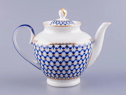 Чайник заварочный форма Весенняя рисунок Кобальтовая сетка арт. 80.75343.00.1 Чайник заварочный форма Весенняя рисунок Кобальтовая сетка арт. 80.75343.00.1