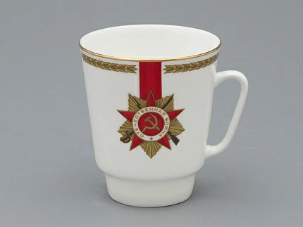 Чашка с блюдцем кофейная, форма Майская, рисунок 80 лет Победы, арт 81.34115.00.1