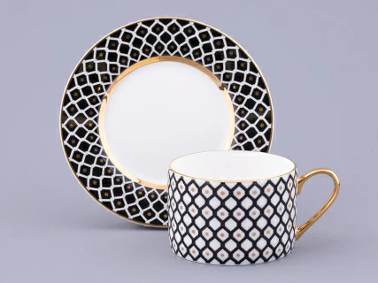 Чашка с блюдцем 250 мл форма Идиллия рисунок Неро 1, арт. 81.32141.00.1, 