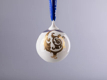 Подарочный набор из 3 елочных шаров форма Шар с петелькой 80 мм рисунок Рождественские узоры арт. 81.30683.00.1, 