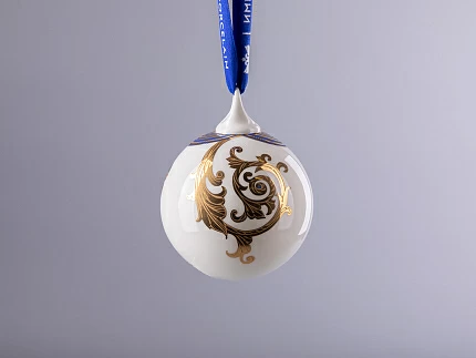 Подарочный набор из 3 елочных шаров форма Шар с петелькой 80 мм рисунок Рождественские узоры арт. 81.30683.00.1