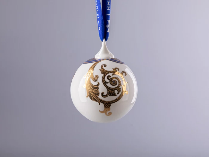 Подарочный набор из 3 елочных шаров форма Шар с петелькой 80 мм рисунок Рождественские узоры арт. 81.30683.00.1, 