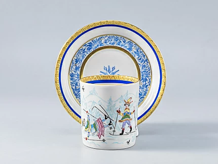 Сервиз чайный форма Гербовая рисунок Зимние забавы, 4 персон 11 предметов, арт. 81.14057.01.1