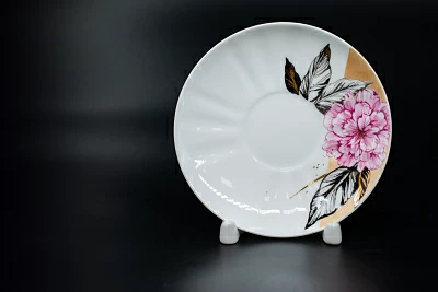 Блюдце Желтая Роза на форме Ветерок, арт 60.00210.00.1