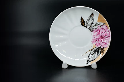 Блюдце Желтая Роза на форме Ветерок, арт 60.00210.00.1