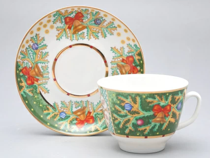 Чашка с блюдцем чайная 350 мл форма Подарочная рисунок Морозный январь арт. 81.31749.00.1, 