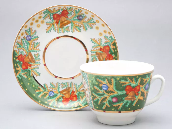 Чашка с блюдцем чайная 350 мл форма Подарочная рисунок Морозный январь арт. 81.31749.00.1, 