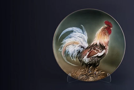 Декоративное блюдо Серия "Гороскоп" Год Петуха  на форме Круглая арт 60.14809.00.1