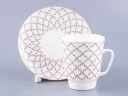 Чашка с блюдцем кофейная 165 мл форма форма Майская рисунок Розовая сетка арт. 81.13631.00.1, Чашка с блюдцем кофейная 165 мл форма форма Майская рисунок Розовая сетка арт. 81.13631.00.1,
