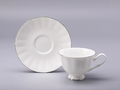 Чашка с блюдцем чайная форма Нега рисунок Платиновая лента арт. 81.31439.00.1