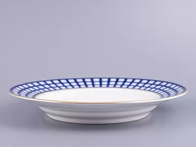 Тарелка 220 мм Глубокая Кобальтовая клетка арт. 80.04052.00.1