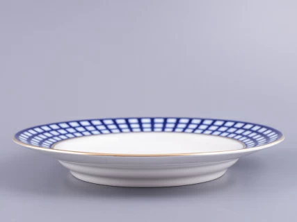 Тарелка 220 мм Глубокая Кобальтовая клетка арт. 80.04052.00.1, 