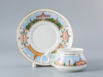 Чашка с блюдцем кофейная 180 мл форма Билибина рисунок Павильоны ВДНХ арт. 81.24413.00.1